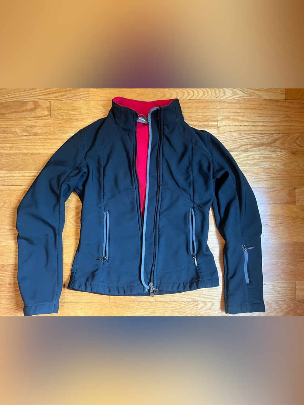 Nike Black Softshell Jacket with Red Lining
